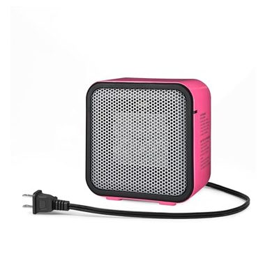 Amazon Basics 500W Ceramic Mini Space Heater, 1.4 lb in Pink