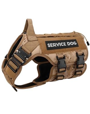 Petnanny Tactical Dog Harness Service Vest for Large Dogs, XL