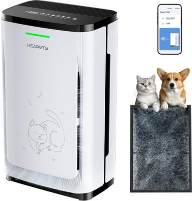 HEAPETS Pet Air Purifier Large Home 4200 sq ft, Suck up Floating Pet Hair