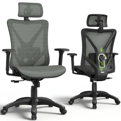 ELABEST T23 High Back Mesh Office Chair with 3D Headrest, 300 lb Capacity