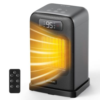 FLANUR 1500W Portable Space Heater with Remote and 70° Oscillation